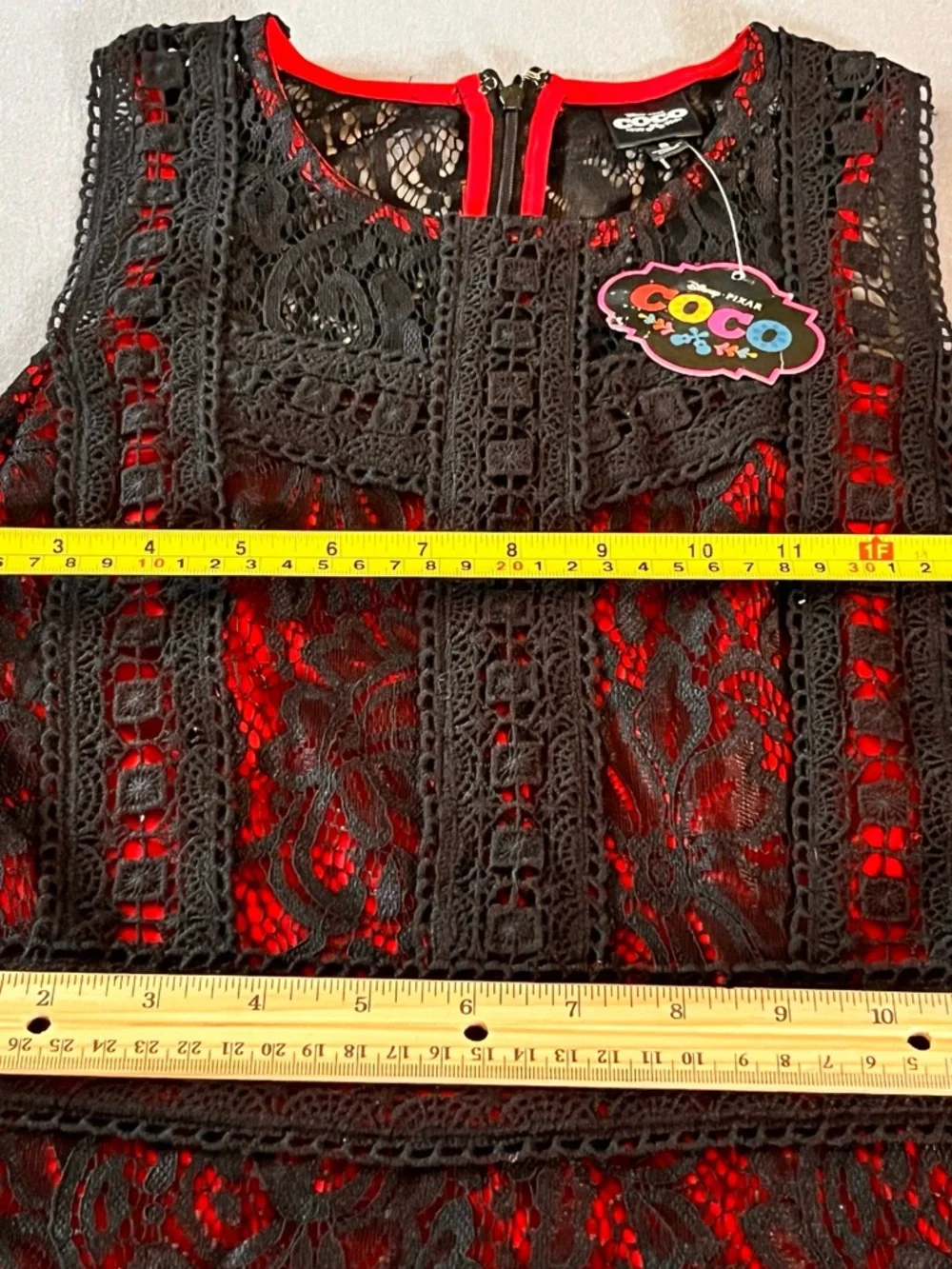 Disney Red Dress with Black Lace Overlay - Sleeveless A-Line